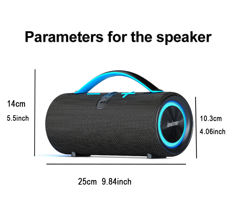 Lewinner Wireless Speaker | Waterproof Outdoor Subwoofer, USB Rechargeable