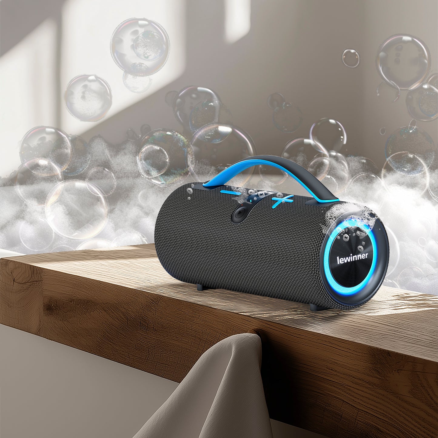 Lewinner Wireless Speaker | Waterproof Outdoor Subwoofer, USB Rechargeable