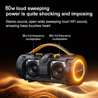 Lewinner Wireless Speaker | Waterproof Outdoor Subwoofer, USB Rechargeable