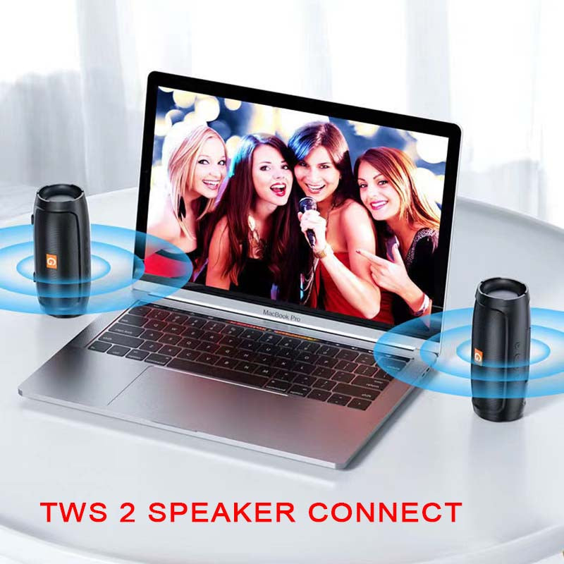 Lewinner Wireless Speaker, Portable Outdoor Wireless Subwoofer, Rechargeable Speaker